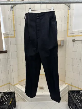 1980s Claude Montana Crushed Nylon Pleated Trousers - Size M