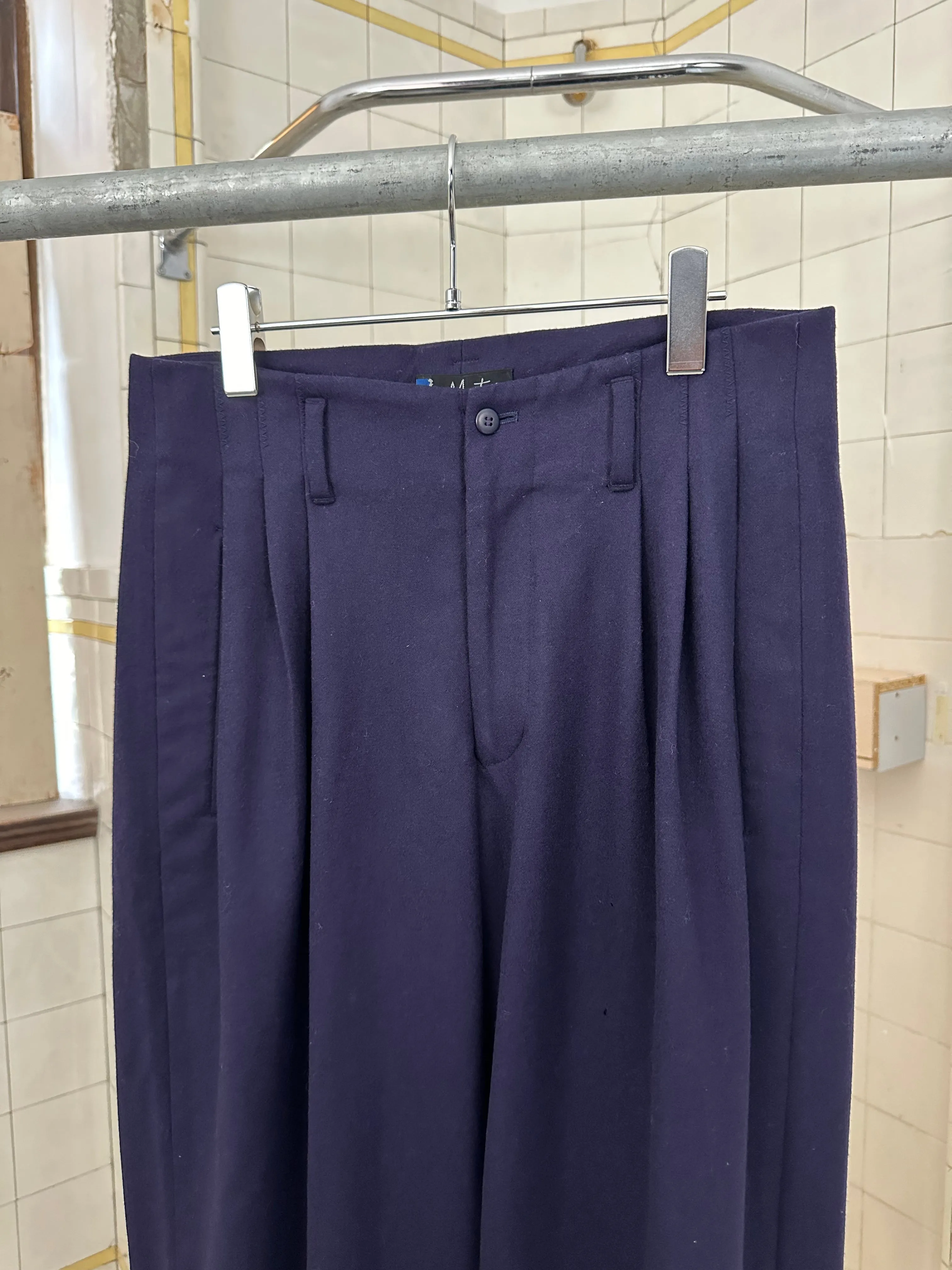 1980s Claude Montana Triple Pleated Wool Trousers - Size M