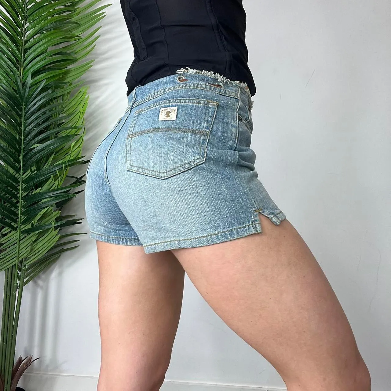 90s Denim Shorts Lace Up Shorts