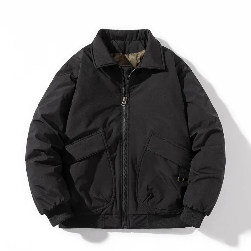 Aidase mens outfits Autumn Winter Jackets Men Solid Bomber Jacket Men Military Vintage Retro Motorcycle Jacket Casual Parkas Windbreaker Pocket Male
