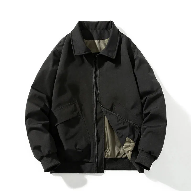 Aidase mens outfits Autumn Winter Jackets Men Solid Bomber Jacket Men Military Vintage Retro Motorcycle Jacket Casual Parkas Windbreaker Pocket Male