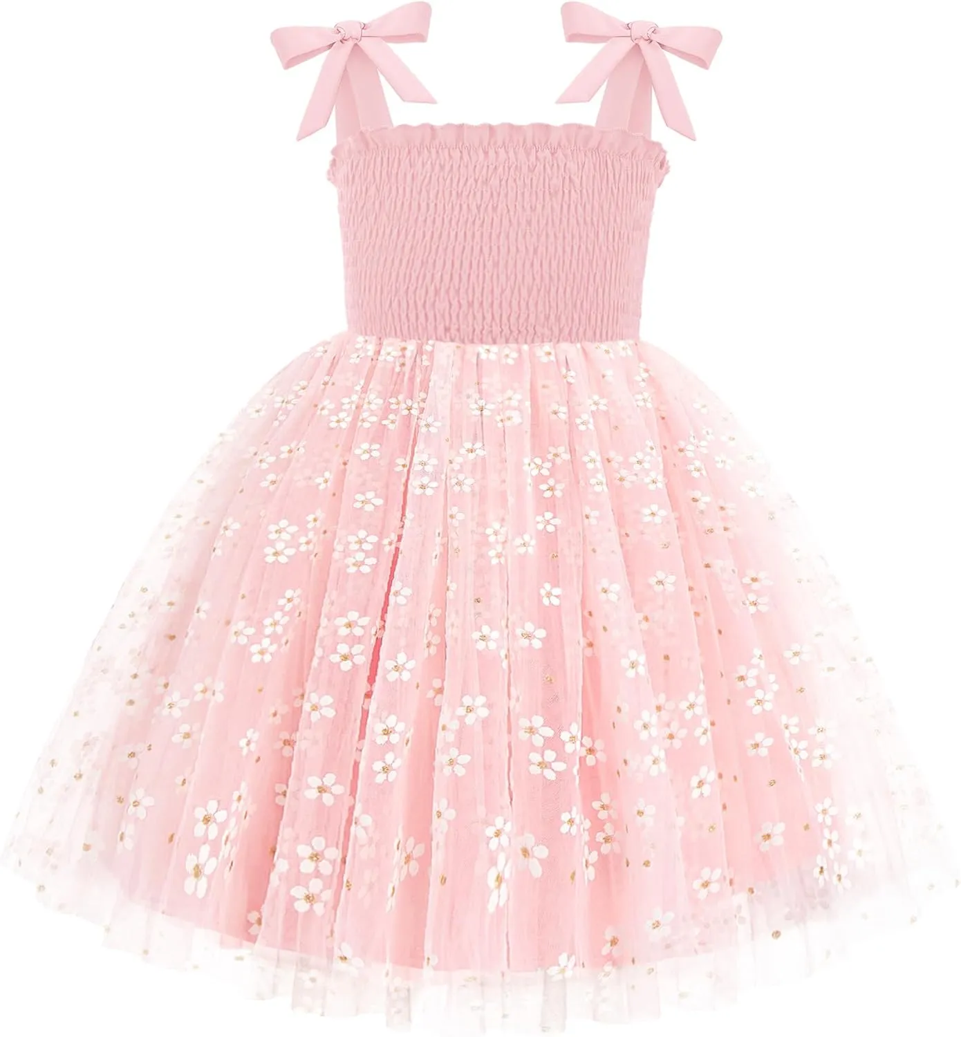 Arshiner Toddler Girl Tutu Dress Summer Bow-Tie Straps Casual Dresses Kids Princess Flowy Swing Clothes for 2-7Y