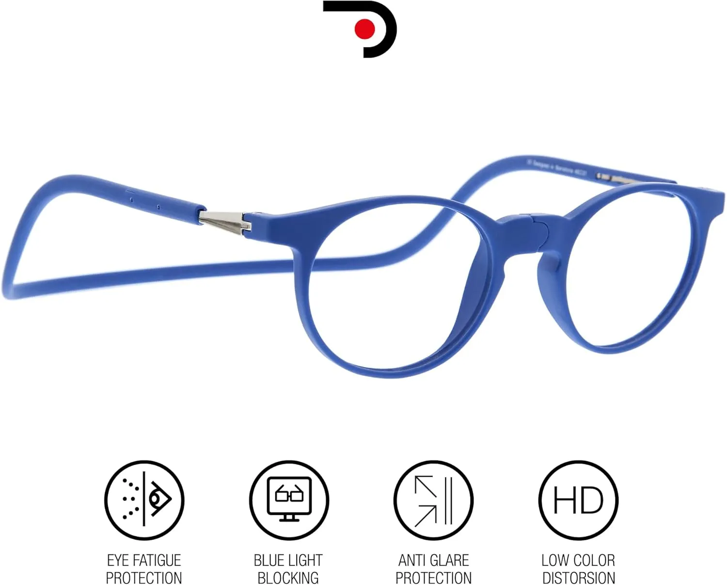 Blue Light Blocking Magnetic Reading Glasses for Men and Women. Rubber Touch Flexible Temples and Anti Glare Lenses.