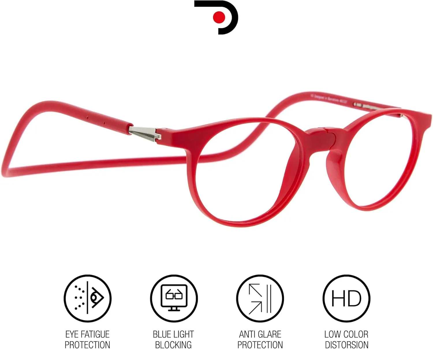 Blue Light Blocking Magnetic Reading Glasses for Men and Women. Rubber Touch Flexible Temples and Anti Glare Lenses.