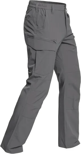CARWORNIC Men's Quick Dry Tactical Hiking Pants Flex Water Resistant Lightweight Outdoor Fishing Cargo Work Pants 9 Pockets