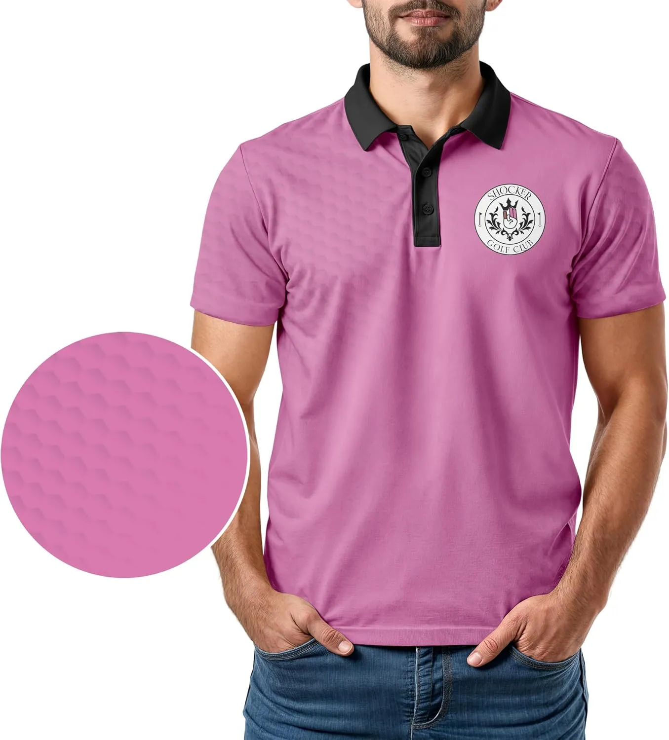 Crude Funny Golf Polo Shirts - Men UPF Dry Fit Performance Moisture Wicking Hawaiian Quick Dry Stretch Disc Small - 4XL 5XL