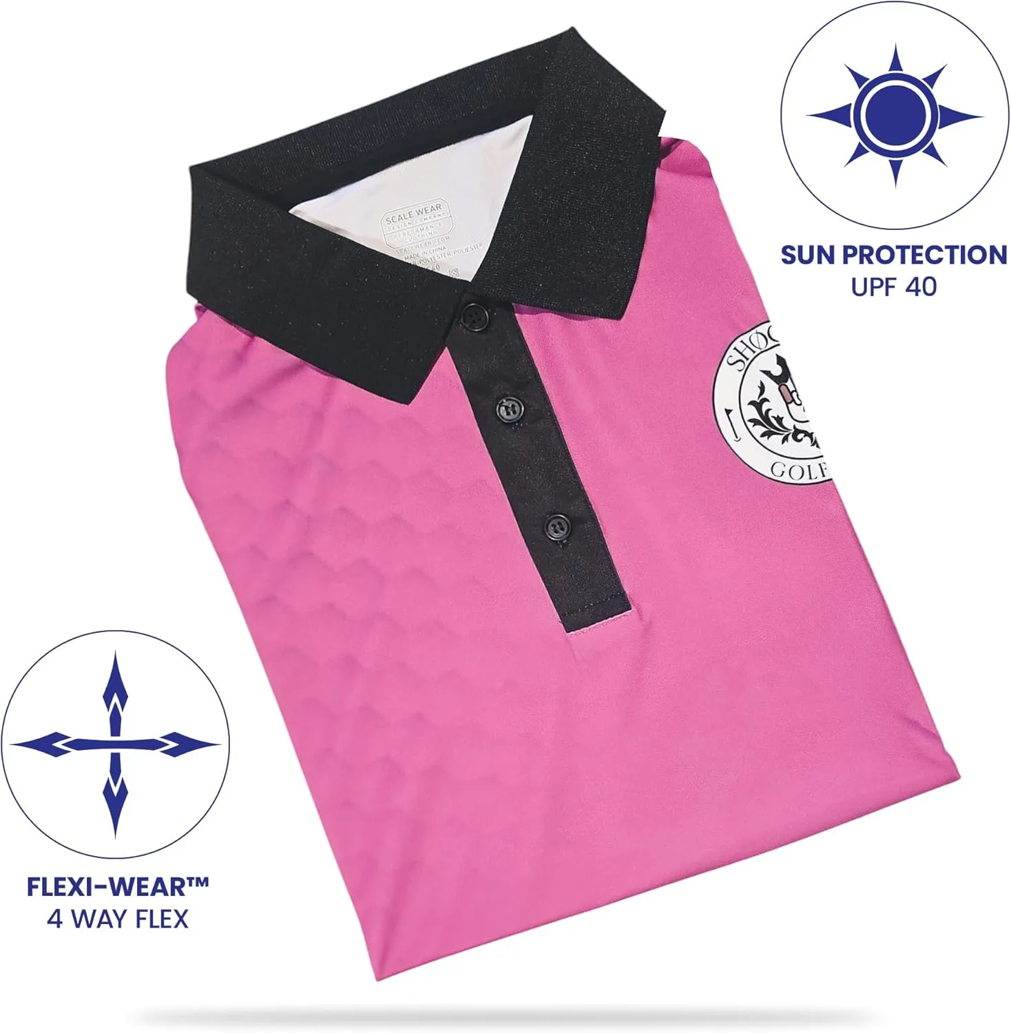Crude Funny Golf Polo Shirts - Men UPF Dry Fit Performance Moisture Wicking Hawaiian Quick Dry Stretch Disc Small - 4XL 5XL