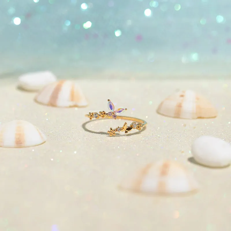 Fairy Butterfly Flower Adjust Rings