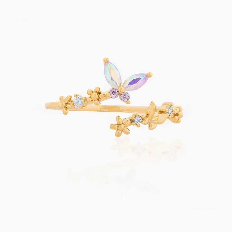 Fairy Butterfly Flower Adjust Rings