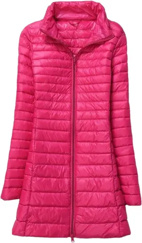 JNKIHAPOT Women Winter Puffer Coat Ultra Light Slim Duck Down Jackets Female Long Down Parkas Portable Warm Outerwear