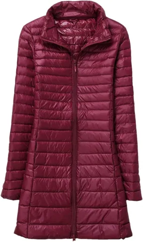 JNKIHAPOT Women Winter Puffer Coat Ultra Light Slim Duck Down Jackets Female Long Down Parkas Portable Warm Outerwear