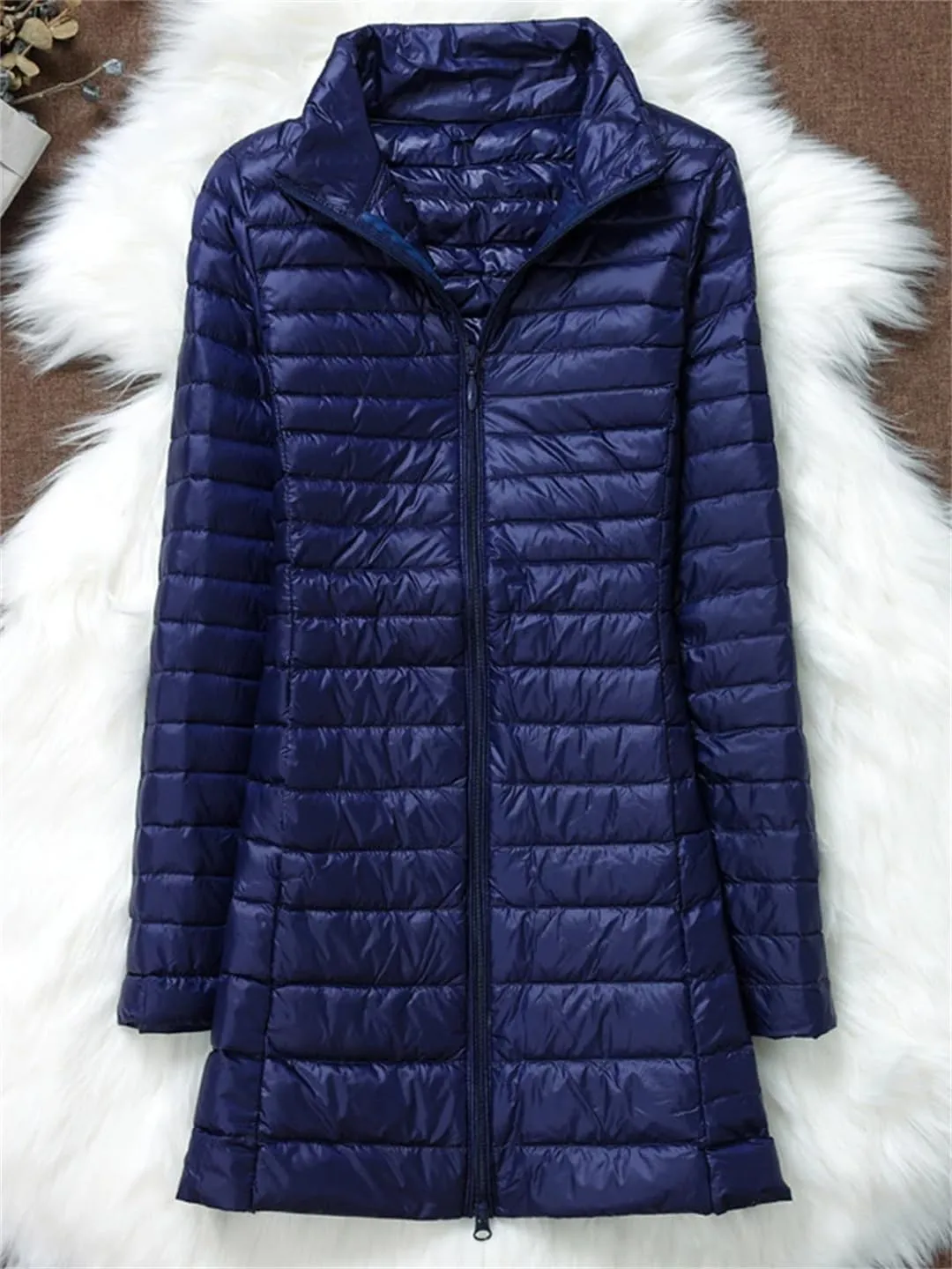 JNKIHAPOT Women Winter Puffer Coat Ultra Light Slim Duck Down Jackets Female Long Down Parkas Portable Warm Outerwear