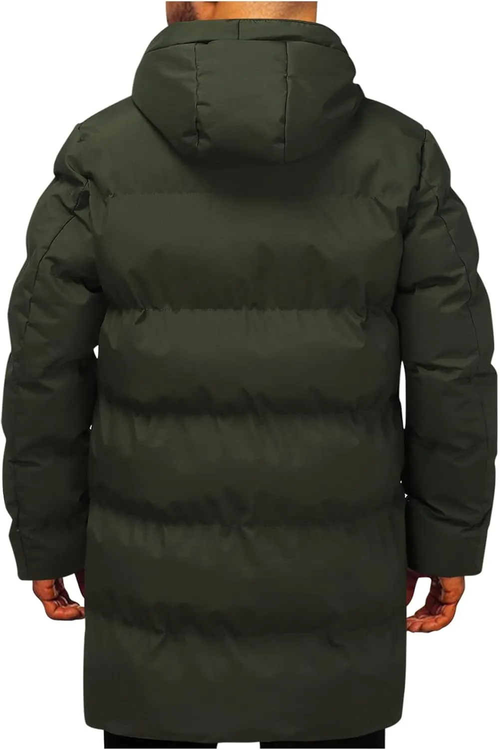 Mens Puffer Jacket with Hood, Gutori Men's Winter Down Coats Thicken Parkas Classic Zipper Padded Thermal Outwear