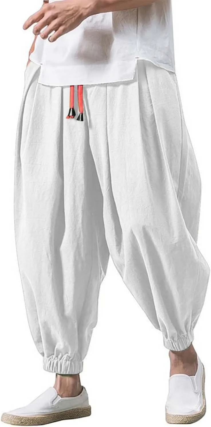 Mens Sweatpants Loose Elastic Straps with Pocket Trousers Solid Color Casual Men Pants Stretch Pants for Men