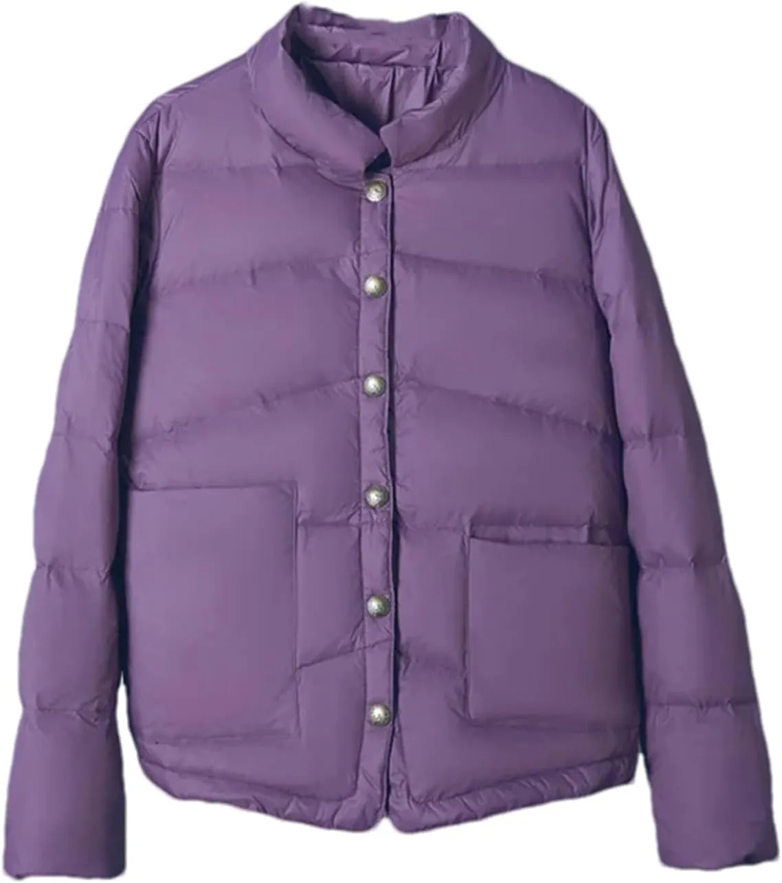 Mnjyihy Women Winter Lightweight White Duck Down Jacket Short Oversize Autumn Puffer Jacket Pocket Parkas