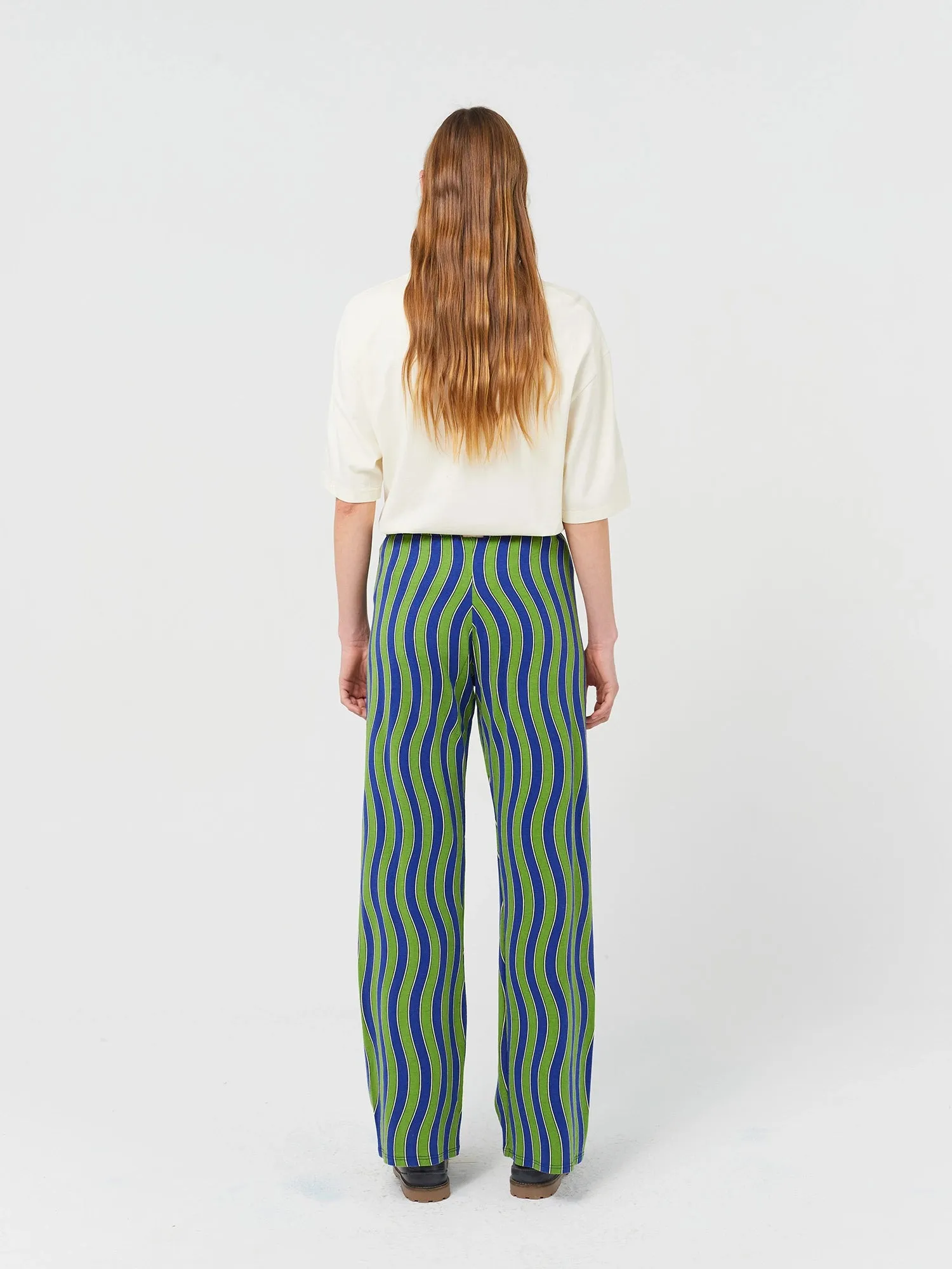 Multicolour waves printed pants