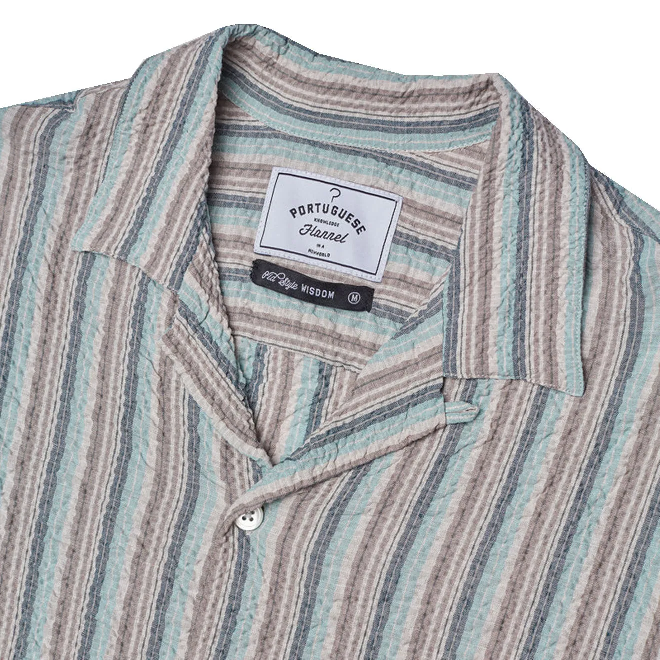 Portuguese Flannel Rugged Stripe SS Shirt Multi Stripe