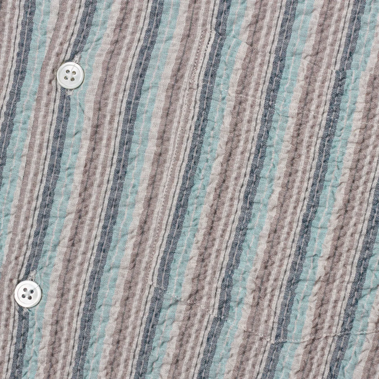 Portuguese Flannel Rugged Stripe SS Shirt Multi Stripe