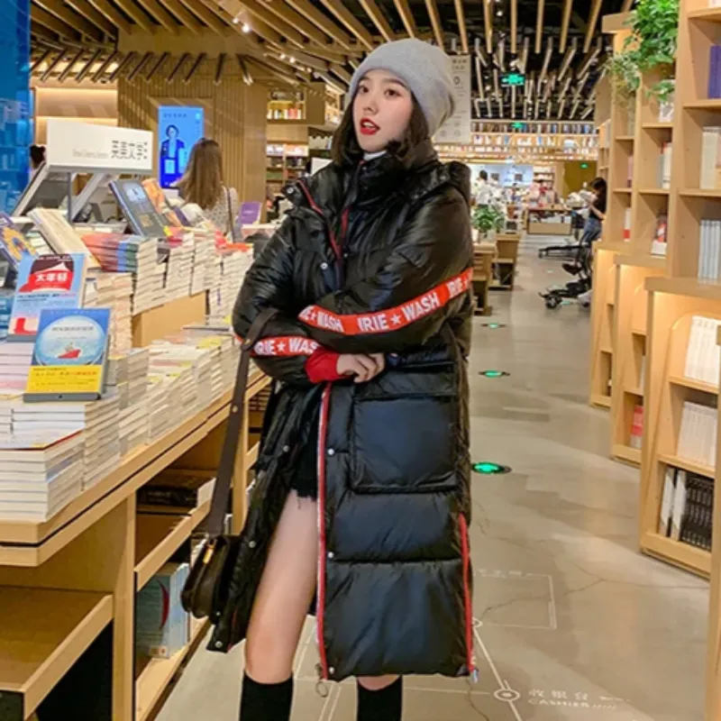 Women's Winter Glossy Waterproof Thick Loose Parka